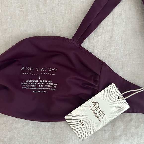 Away That Day- Swimwear (Cannes Top) size large, color plum. - Picture 6 of 6